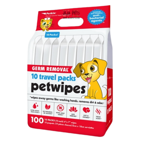 Petkin Germ Removal Travel Pack Petwipes - 100ct