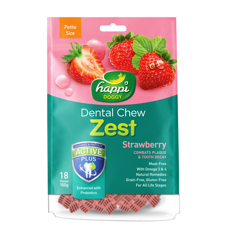 Happi Doggy Dental Chew Zest (Strawberry) - 150g