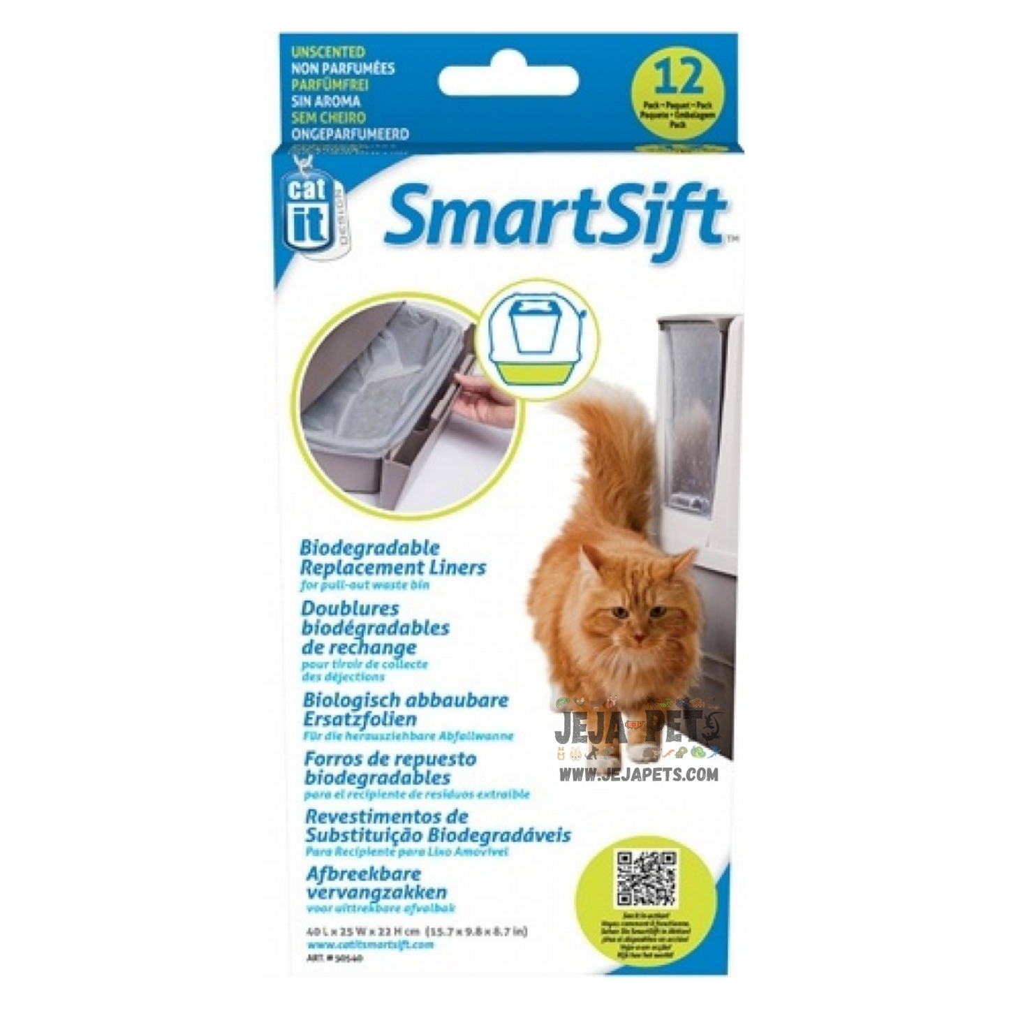 Catit Design SmartSift Biodegradable Replacement Liners for Pull Out Waste Bin - 12 pcs