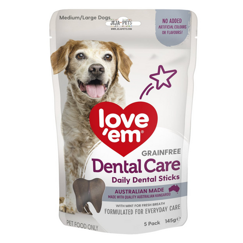 Love'em Grainfree Dental Care Daily Dental Sticks (Medium Large) - 145g