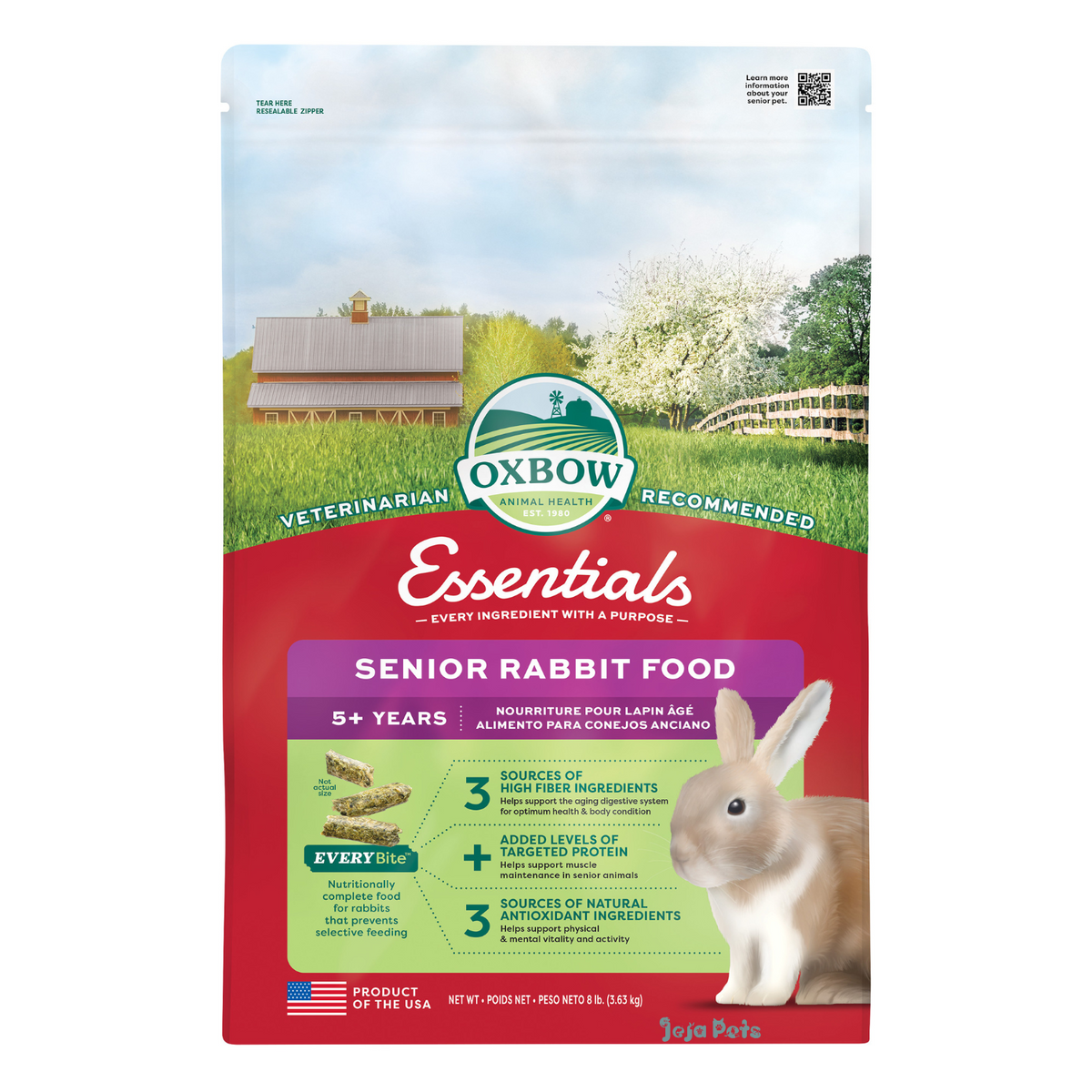 Oxbow Essentials Senior Rabbit Food (5+ Years) - 1.8kg / 3.62kg