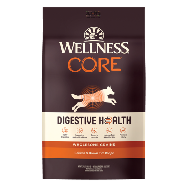 Wellness CORE Digestive Health Chicken and Brown Rice Dry Dog Food - 1.81kg / 10.89kg
