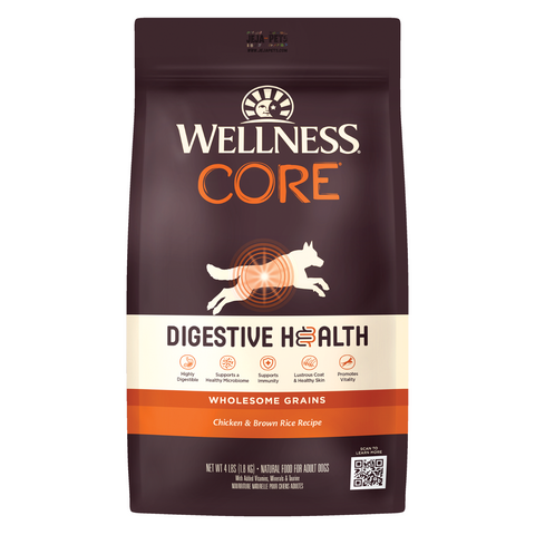 Wellness CORE Digestive Health Chicken and Brown Rice Dry Dog Food - 1.81kg / 10.89kg