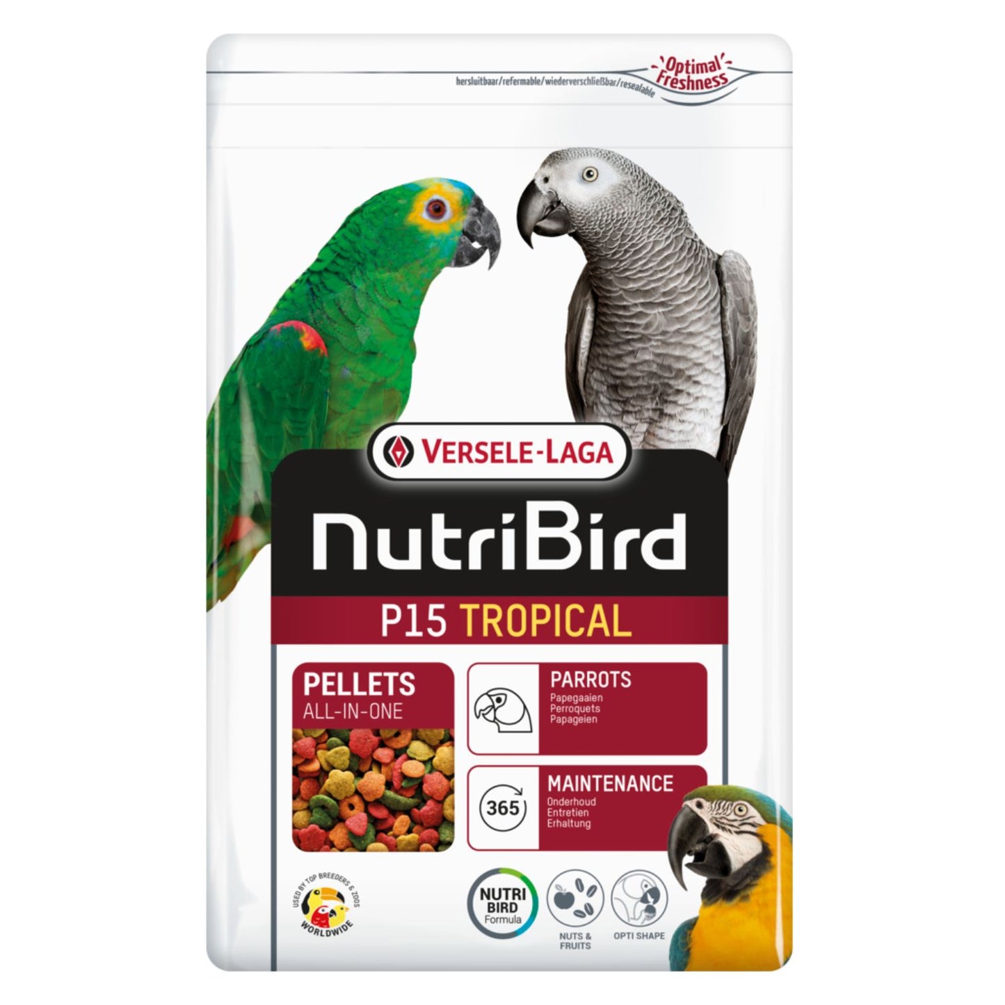 NutriBird P15 Tropical colourful extruded pellets for parrots