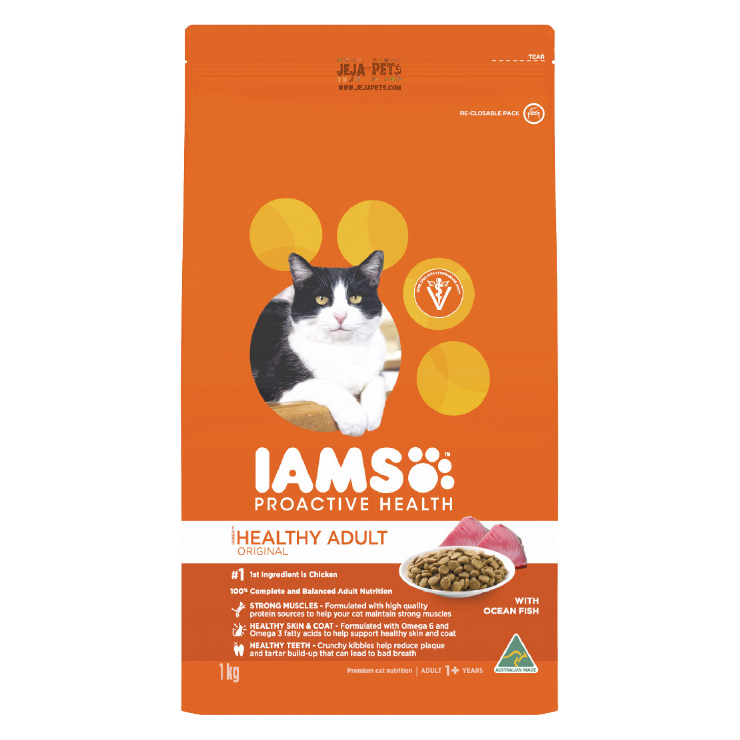 IAMS Proactive Health Healthy Ocean Fish Adult Cat Dry Food 1kg