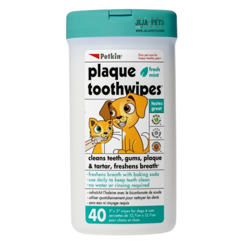 Petkin Plaque Tooth Wipes - 40ct