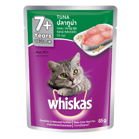 Whiskas Pouch Adult 7+ Tuna Cat Wet Food - 80g