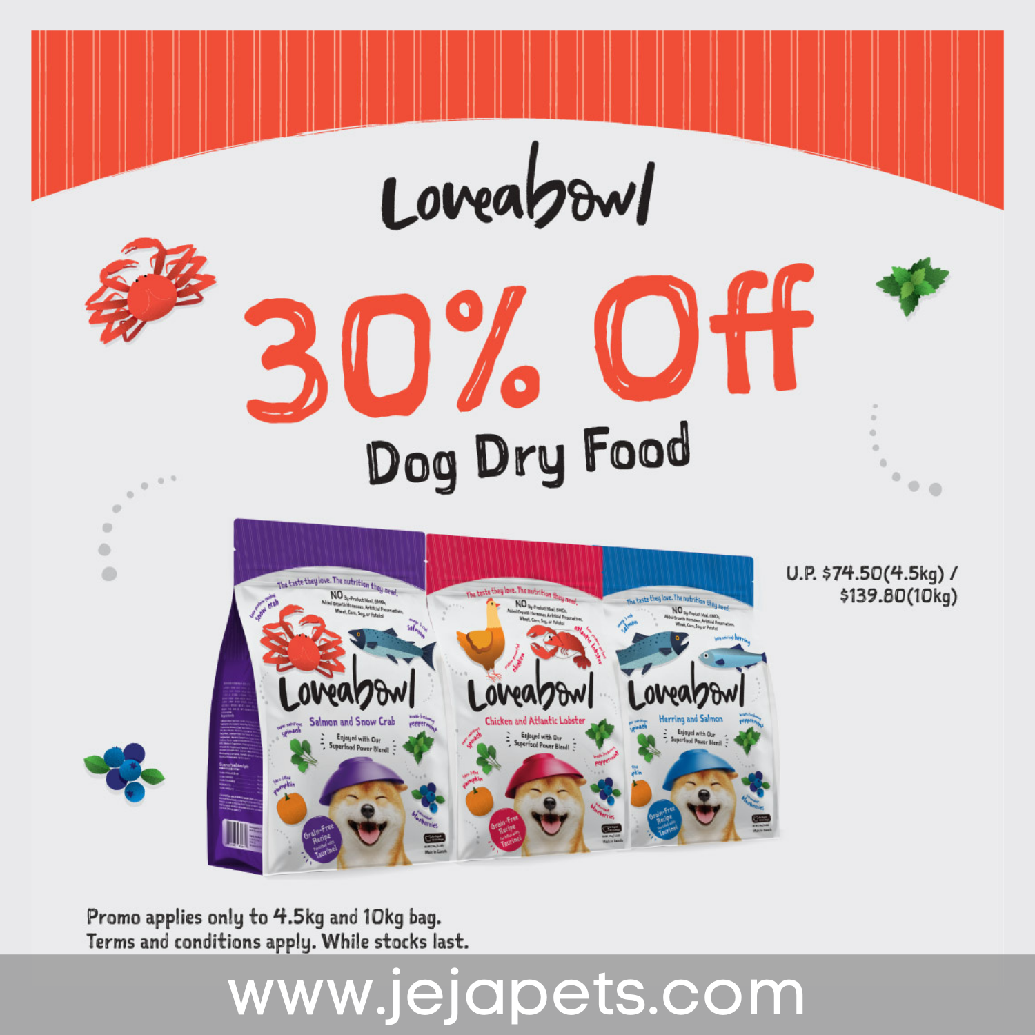 [PROMO: 30% DOG DRY FOOD] Loveabowl Dog Dry Food - 4.5kg / 10kg