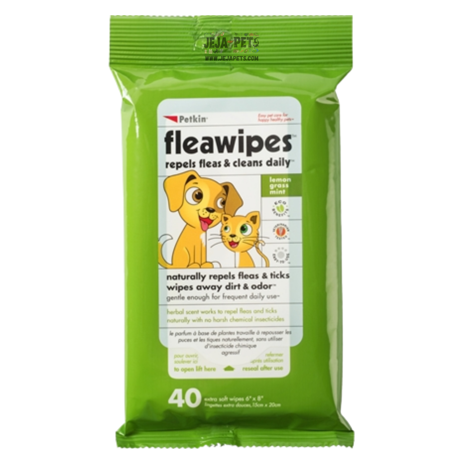 Petkin Flea Wipes - 40ct