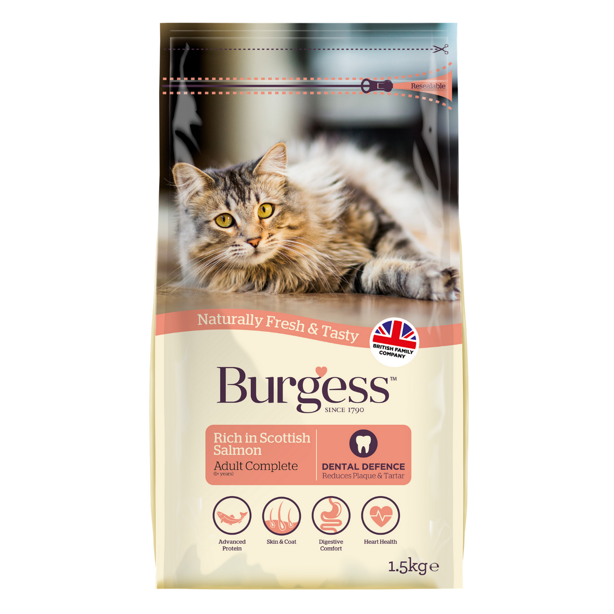 [PREORDER] Burgess Adult Cat Scottish (Salmon) - 1.5kg