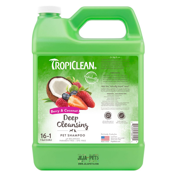 Tropiclean Berry & Coconut Pet Shampoo (Deep Cleansing) - 355ml / 3.79L