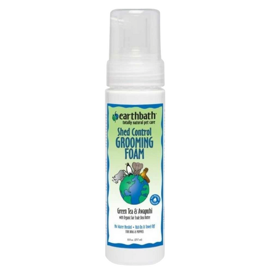 Earthbath Shed Control Grooming Foam for Dogs (Green Tea & Awapuhi) - 237ml
