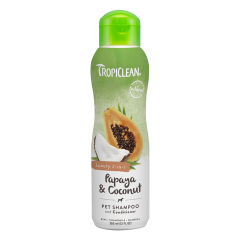 Tropiclean Papaya & Coconut 2-in-1 Shampoo and Conditioner - 355ml / 3.79L