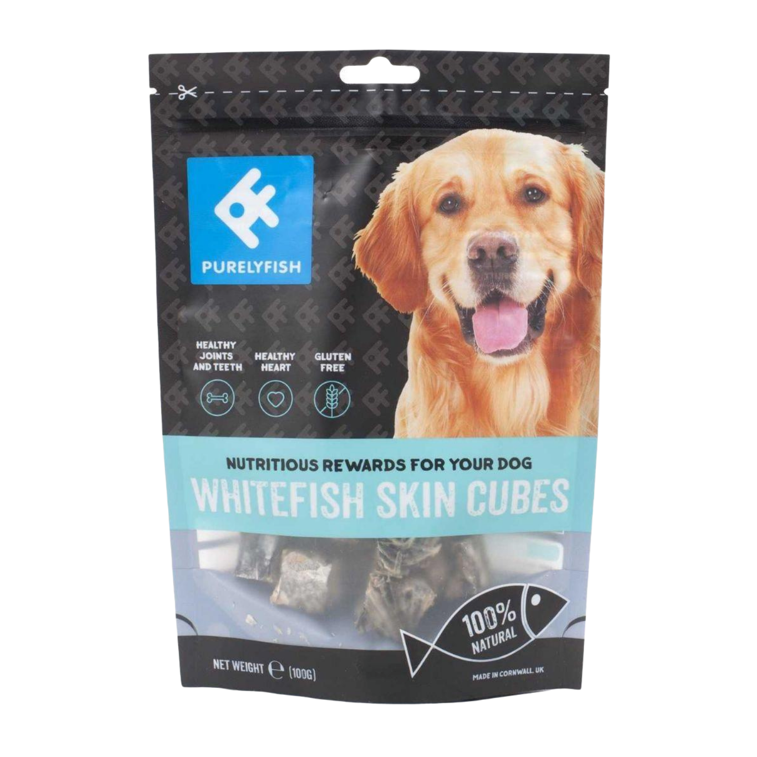 PurelyFish (Whitefish Skin) Cubes for Dogs - 100g