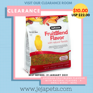 [CLEARANCE] ZuPreem FruitBlend Flavour with Natural Flavors - X-Small Birds - 907g / 4.54kg