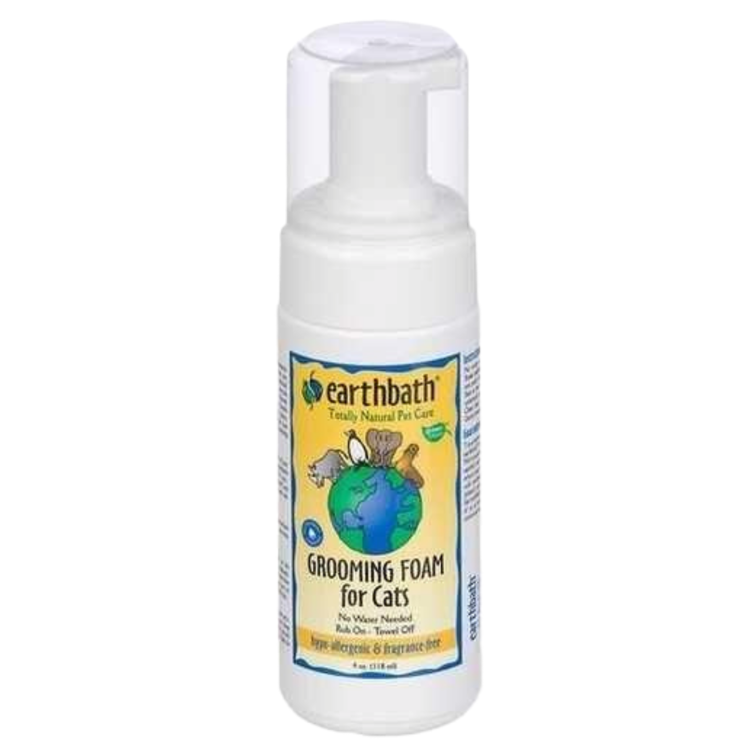 Earthbath Hypo-Allergenic Grooming Foam for Cats (Fragrance Free) - 118ml
