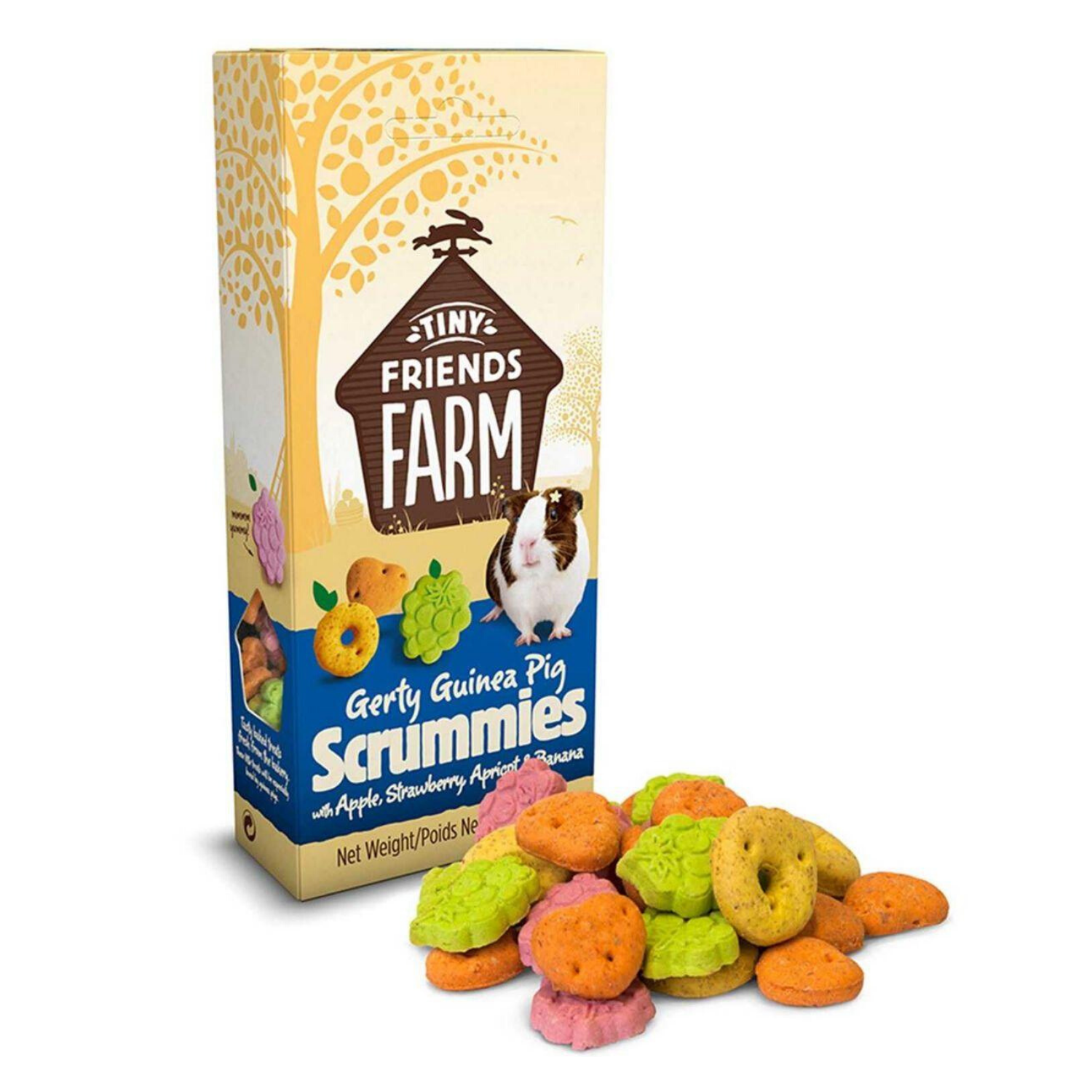 Supreme Tiny Friends Farm Treats Gerty Guinea Pig Scrummies with (Apple, Strawberry, Apricot & Banana) - 120g