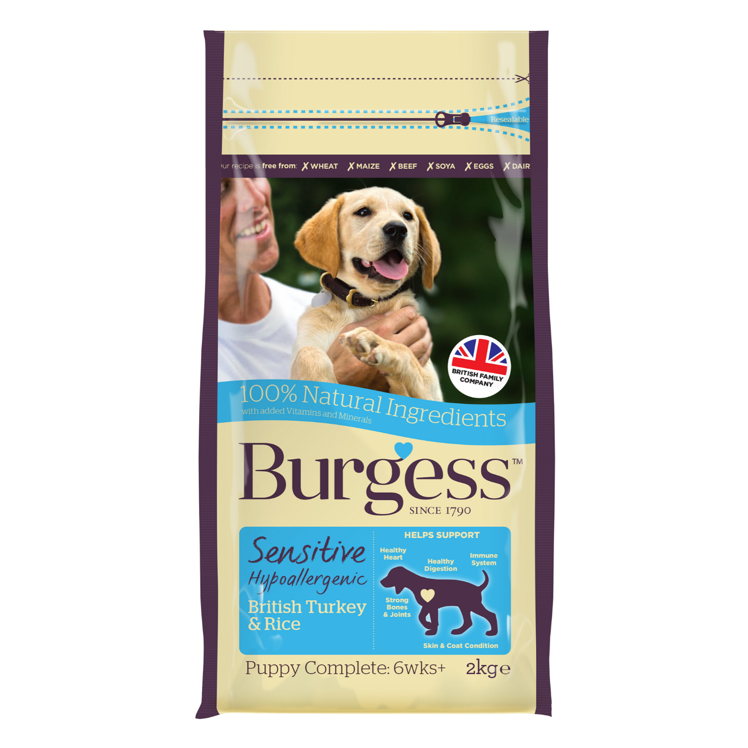 [DISCONTINUED] Burgess Sensitive Puppy (Turkey & Rice) - 2kg