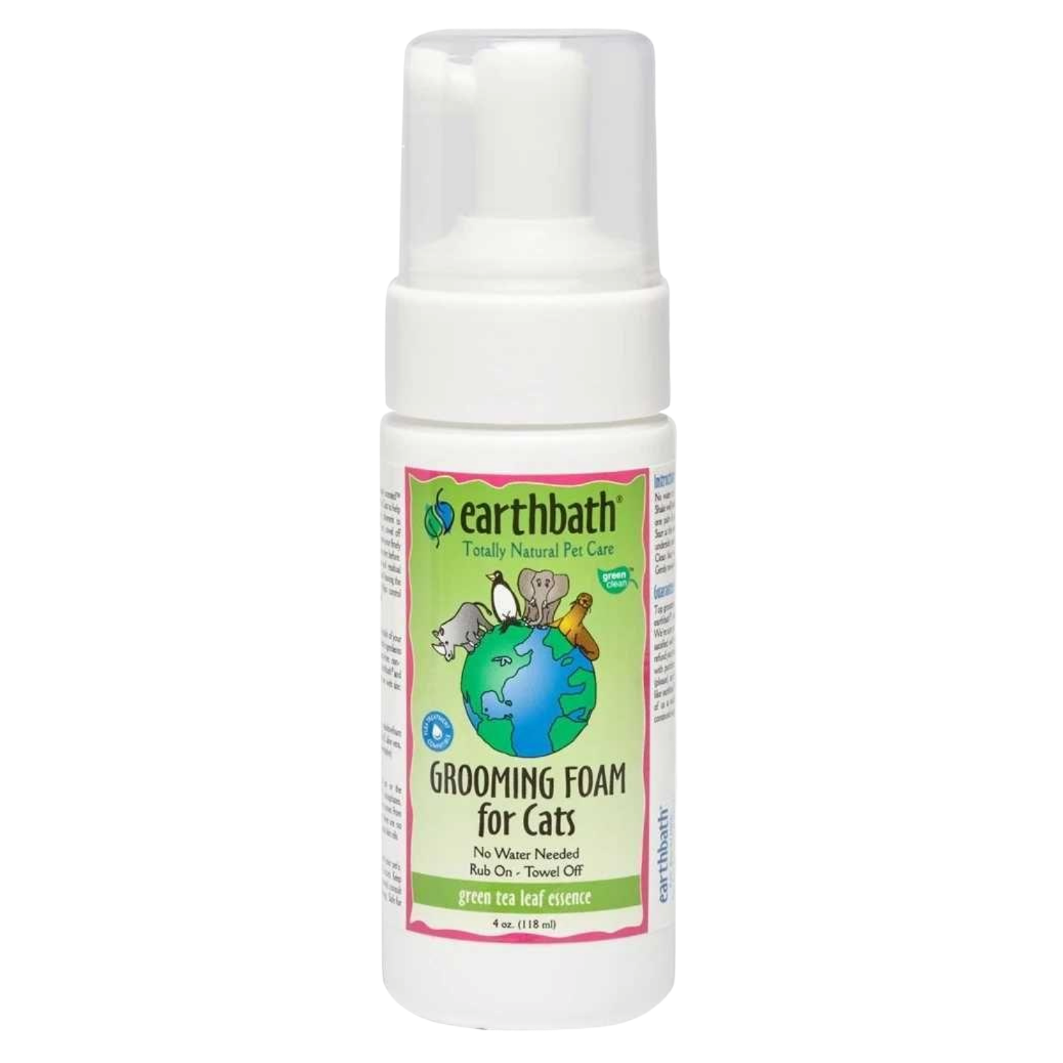 Earthbath Grooming Foam for Cats (Green Tea and Awapuhi) - 118ml