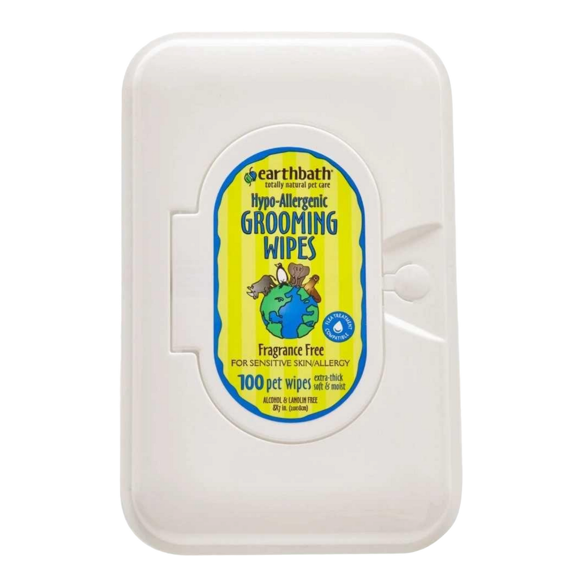 Earthbath All Natural Hypo-Allergenic Grooming Wipes (Fragrance Free) - 28 Wipes / 100 Wipes