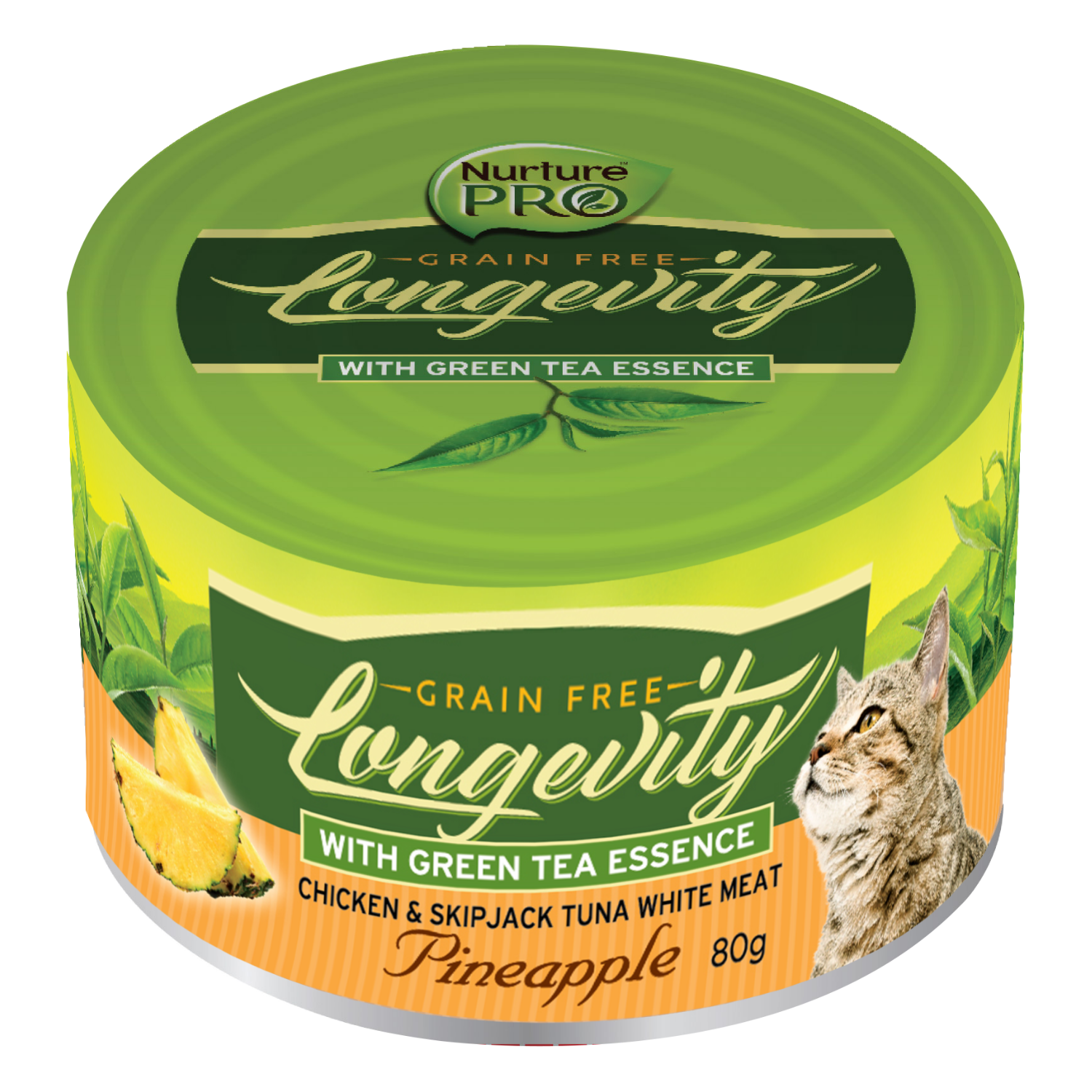 Nurture Pro Longevity Chicken and Skipjack Tuna Meat with (Pineapple and Green Tea) Essence - 12 / 24 Cans