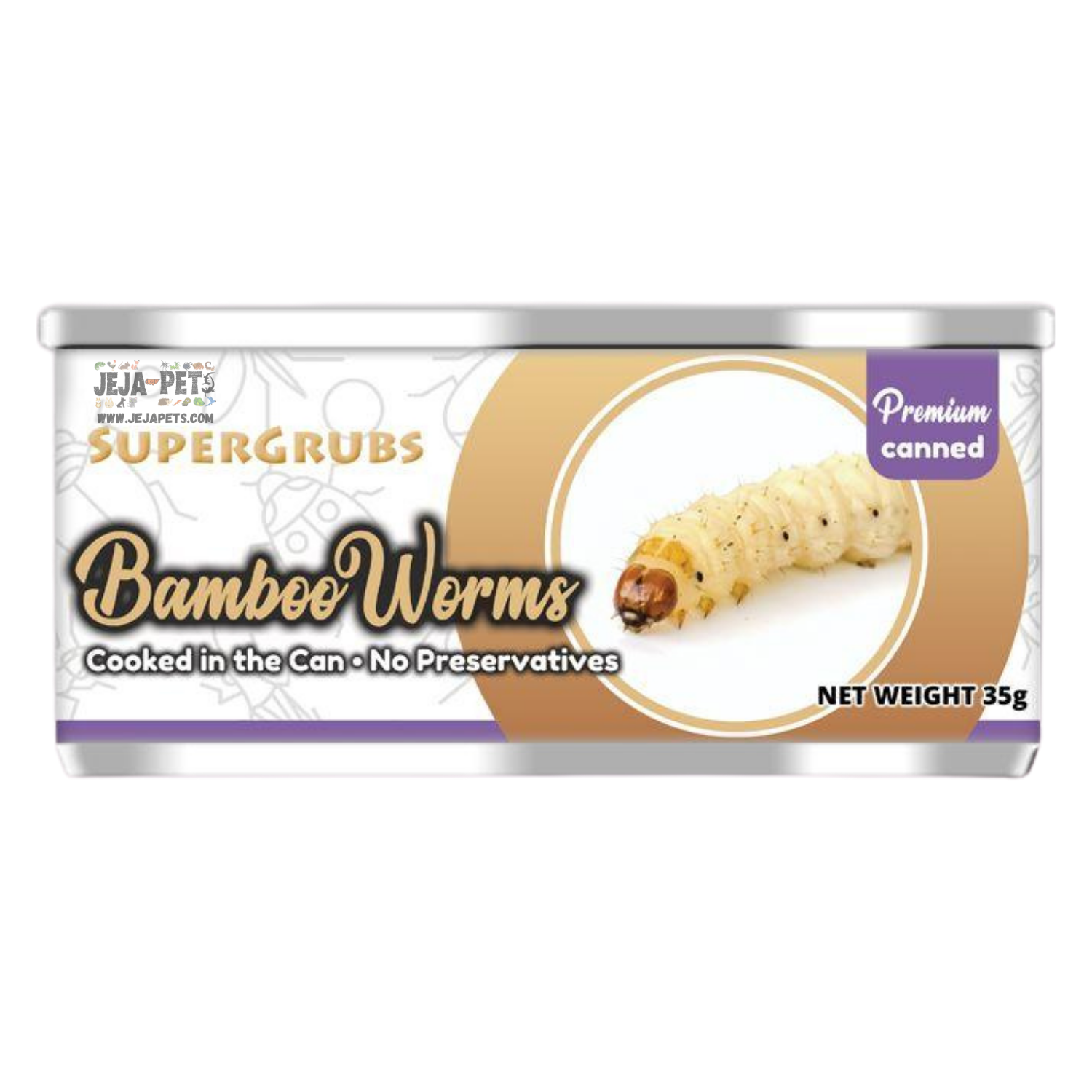 [DISCONTINUED] Supergrubs Canned Bamboo Worms - 35g