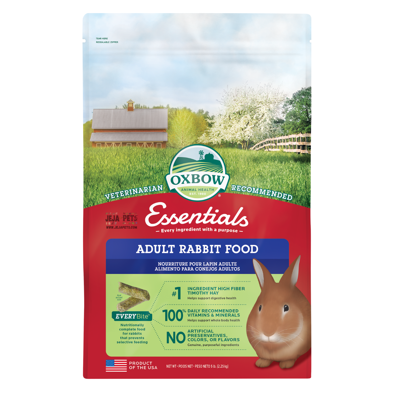 Oxbow Essential Adult Rabbit Food 5lb