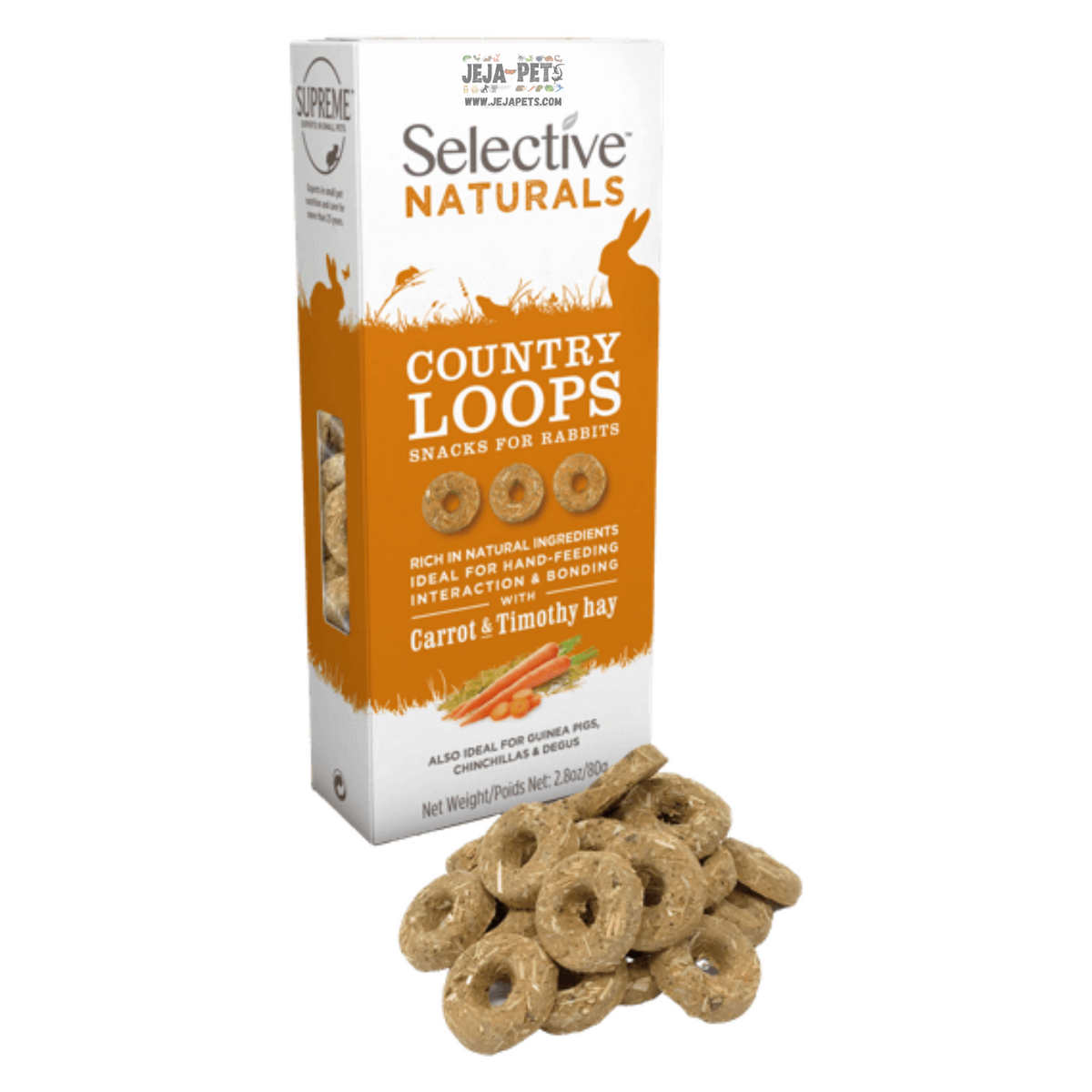 Supreme Selective Naturals Country Loops (Carrot & Timothy Hay) - 80g
