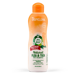 Tropiclean Natural Flea & Tick Shampoo (Maximum Strength) - 591ml / 3.79L