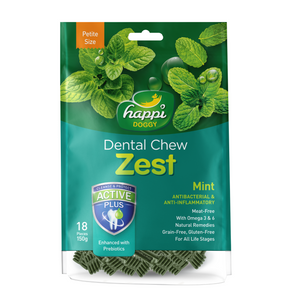 Happi Doggy Dental Chew Zest (Mint) - 150g
