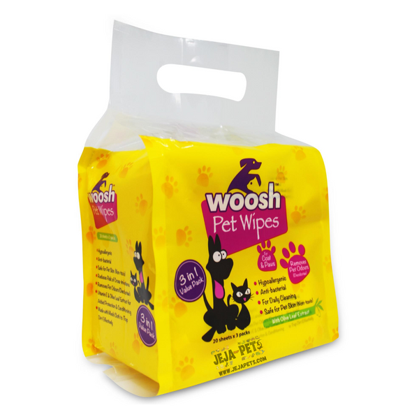 Woosh Pet Wipes - 3 x 20 sheets