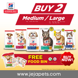 [PROMO: Buy 2 Medium / Large Bag GET FREE 1x Food Bin] - Hill's Science Diet Canine / Feline Medium Large Size