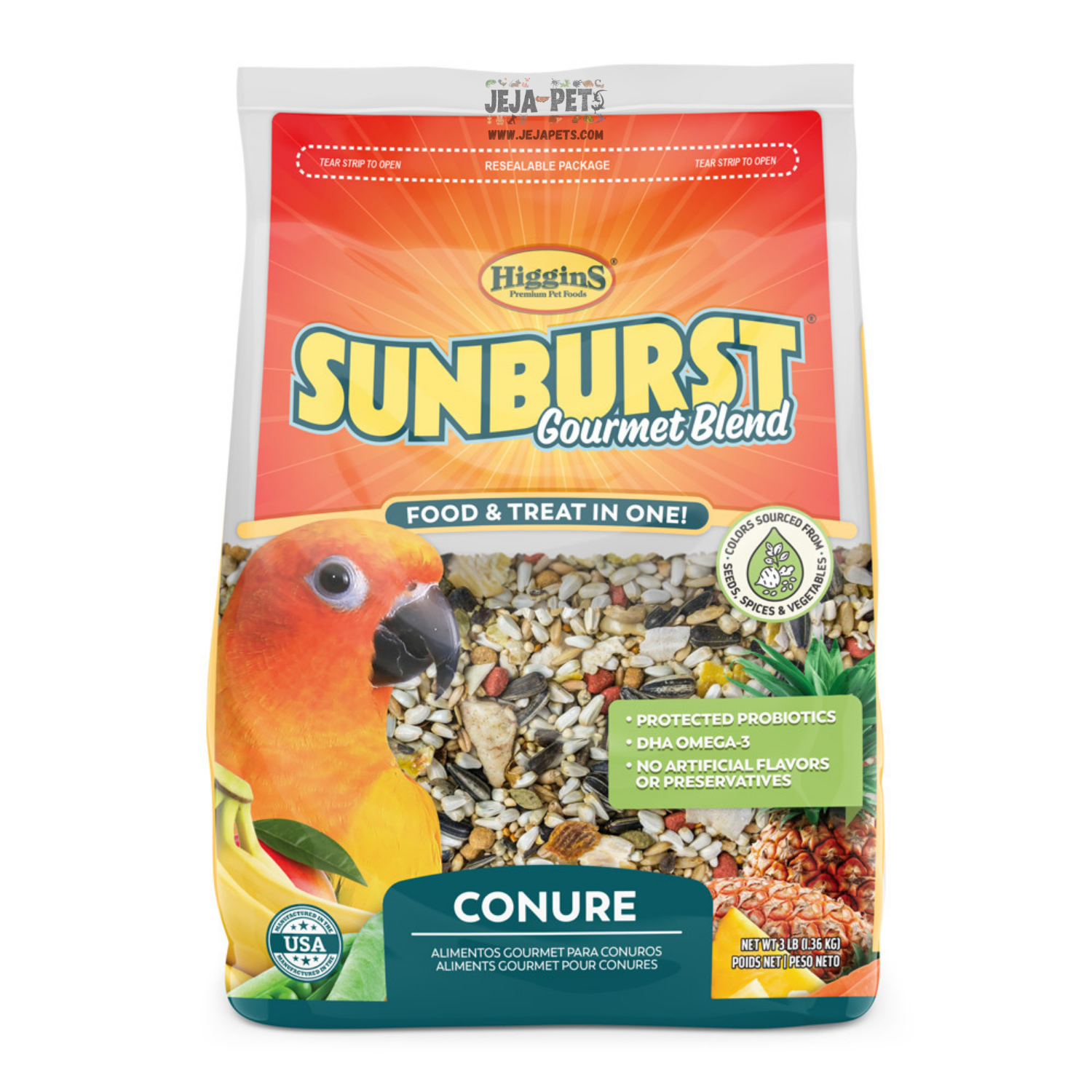 Higgins Sunburst® Gourmet Blend Conure - 1.36kg