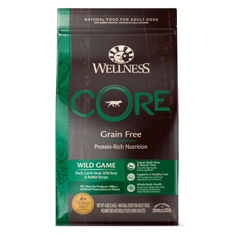Wellness CORE Wild Game for Dogs - (Duck, Lamb Meal, Wild Boar and Rabbit) - 1.81kg / 5.44kg / 10.89kg