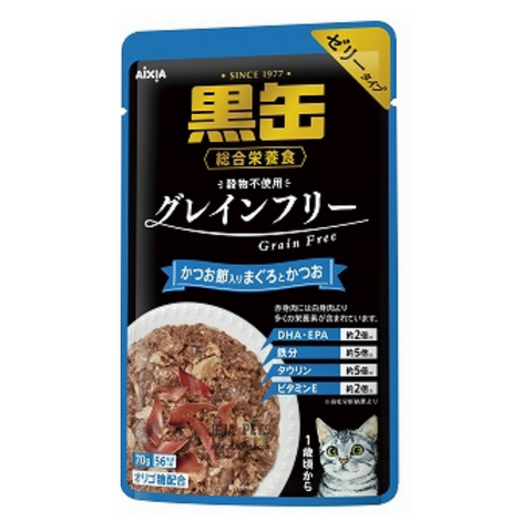 Aixia Kuro-can Pouch Tuna & Skipjack with Dried Skipjack Cat Food - 70g