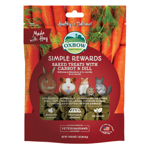 Oxbow Simple Rewards Baked Treats with (Carrot and Dill) - 85g