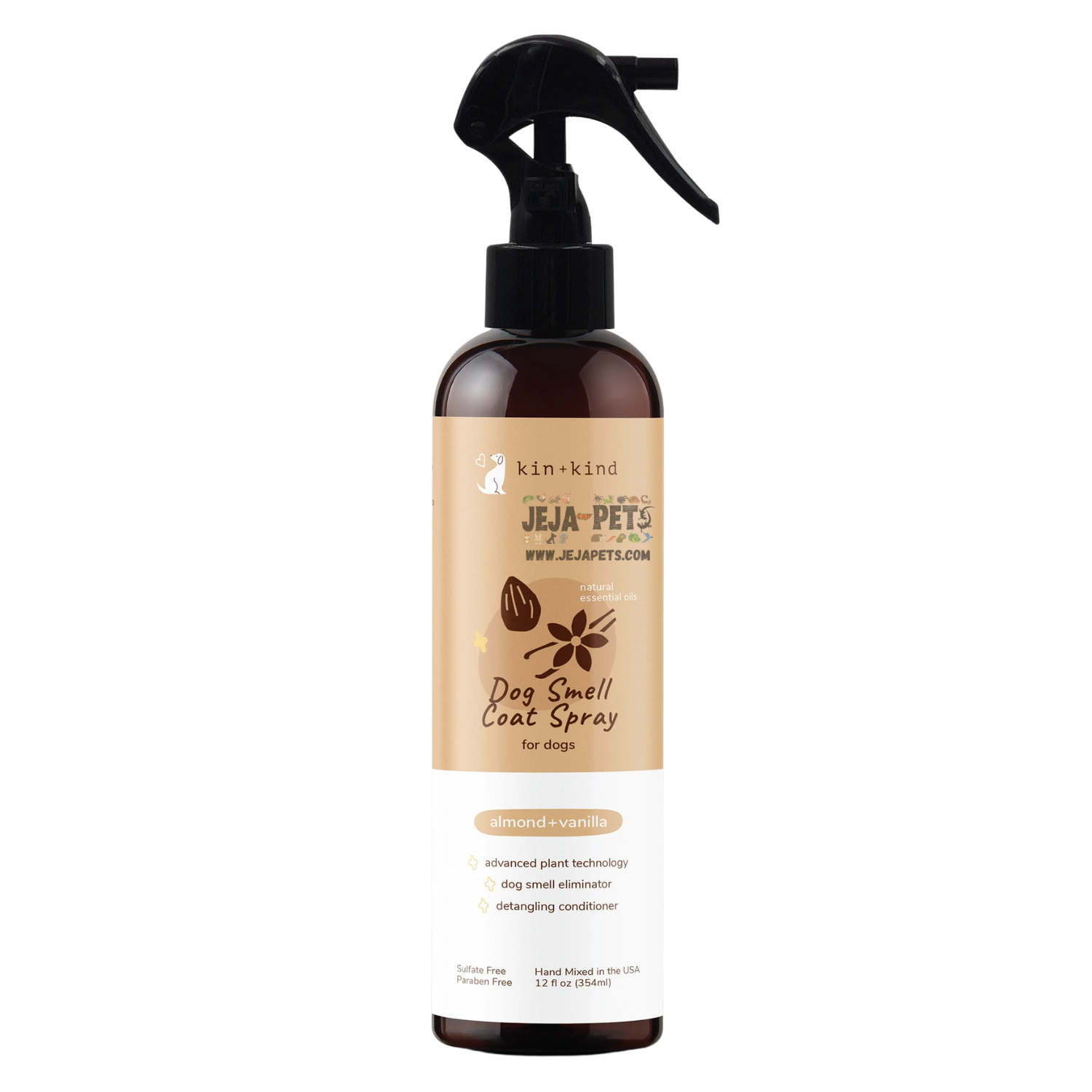 Kin+Kind Dog Smell Coat Spray (Almond + Vanilla) - 354ml