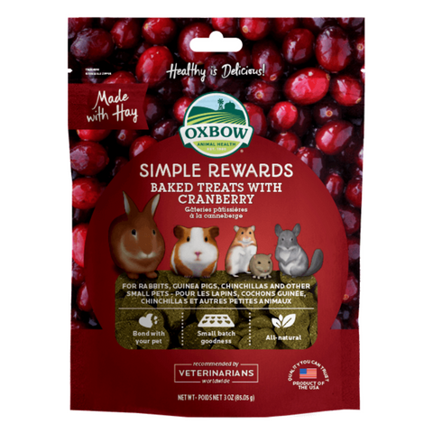 Oxbow Simple Rewards Baked Treats with (Cranberry) - 85g