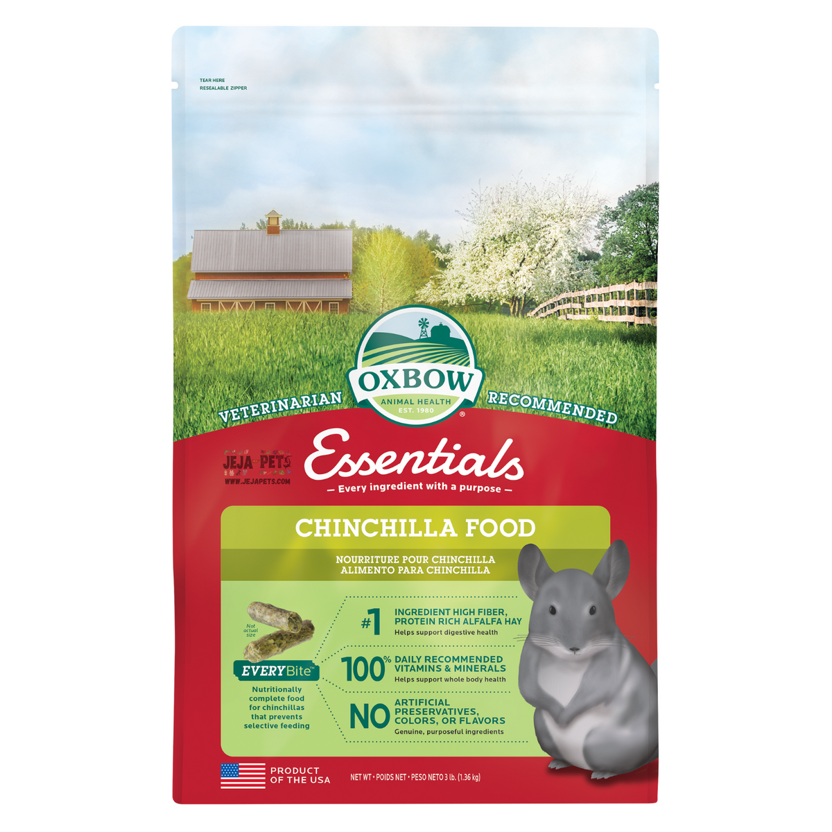 Oxbow Essential Chinchilla Pellet 3lb