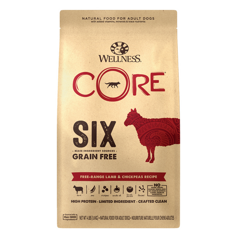 [DISCONTINUED] Wellness CORE SIX (Free-range Lamb and Chickpeas) - 1.81kg / 9.98kg