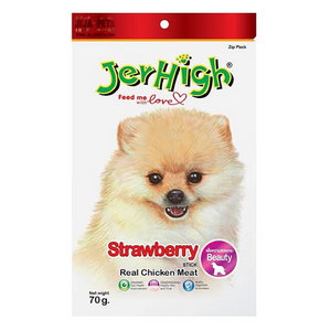 JerHigh Strawberry Stick with Real Chicken Meat Dog Snack - 70g
