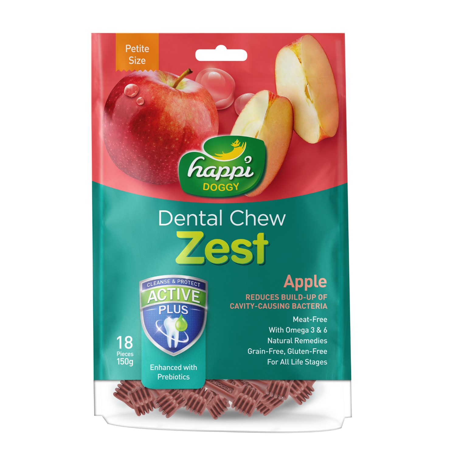 Happi Doggy Dental Chew Zest (Apple) - 150g