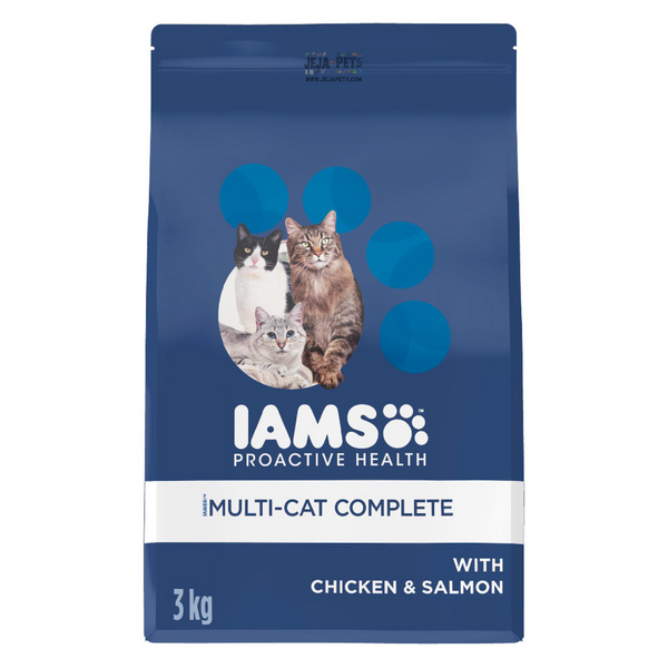 IAMS Proactive Health Multi-Cat Complete with Chicken & Salmon Cat Dry Food - 3kg / 8kg / 15kg