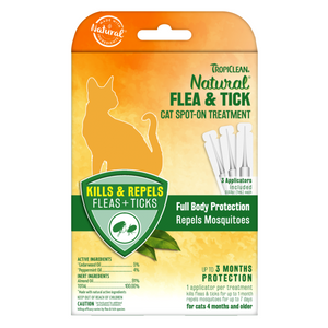 Tropiclean Natural Flea Tick Spot on Treatment For Cats Jeja Pets