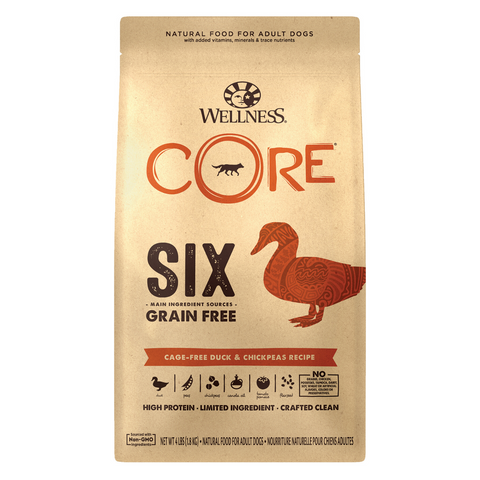 [DISCONTINUED] Wellness CORE SIX (Cage Free Duck & Chickpeas Receipe) - 1.81kg / 9.98kg