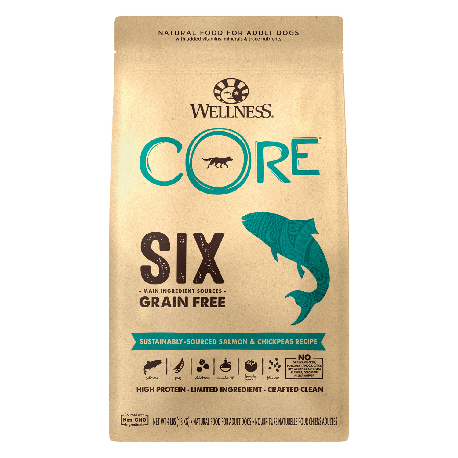 [DISCONTINUED] Wellness CORE SIX (Sustainably-Sourced Salmon & Chickpeas Recipe) - 1.81kg / 9.98kg