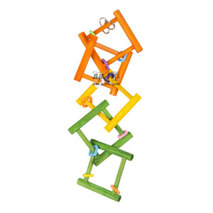 Duvo+ Colorful Wooden Bird Ladder - 50 x 12 cm