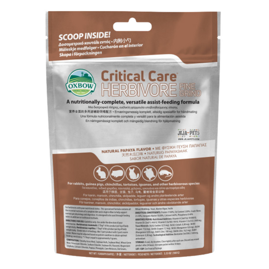 Oxbow Critical Care Fine Grind (Papaya Flavour) - 100g