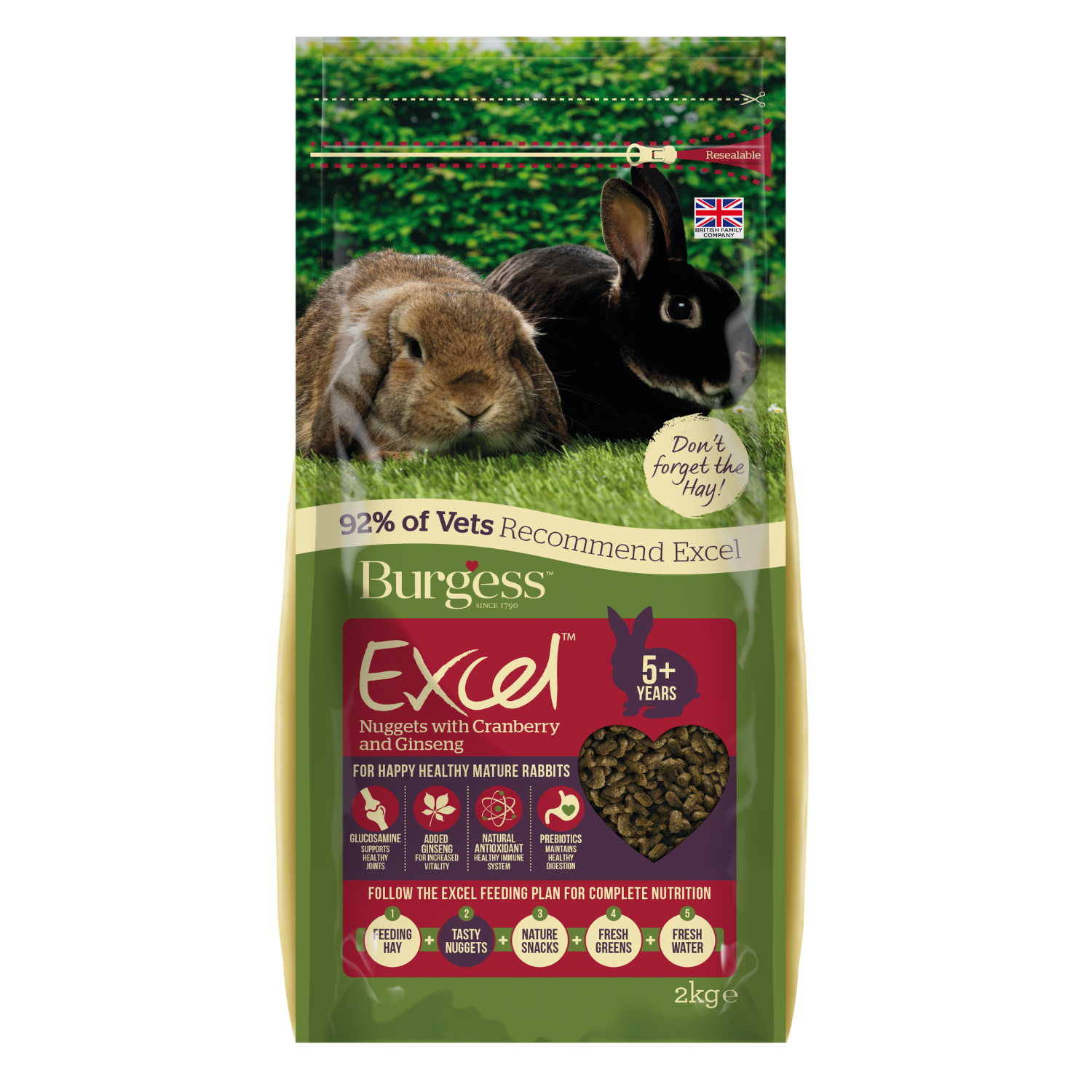 Burgess Excel Mature Rabbit with (Cranberry & Ginseng) - 2kg