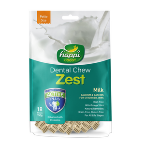 Happi Doggy Dental Chew Zest (Milk) - 150g